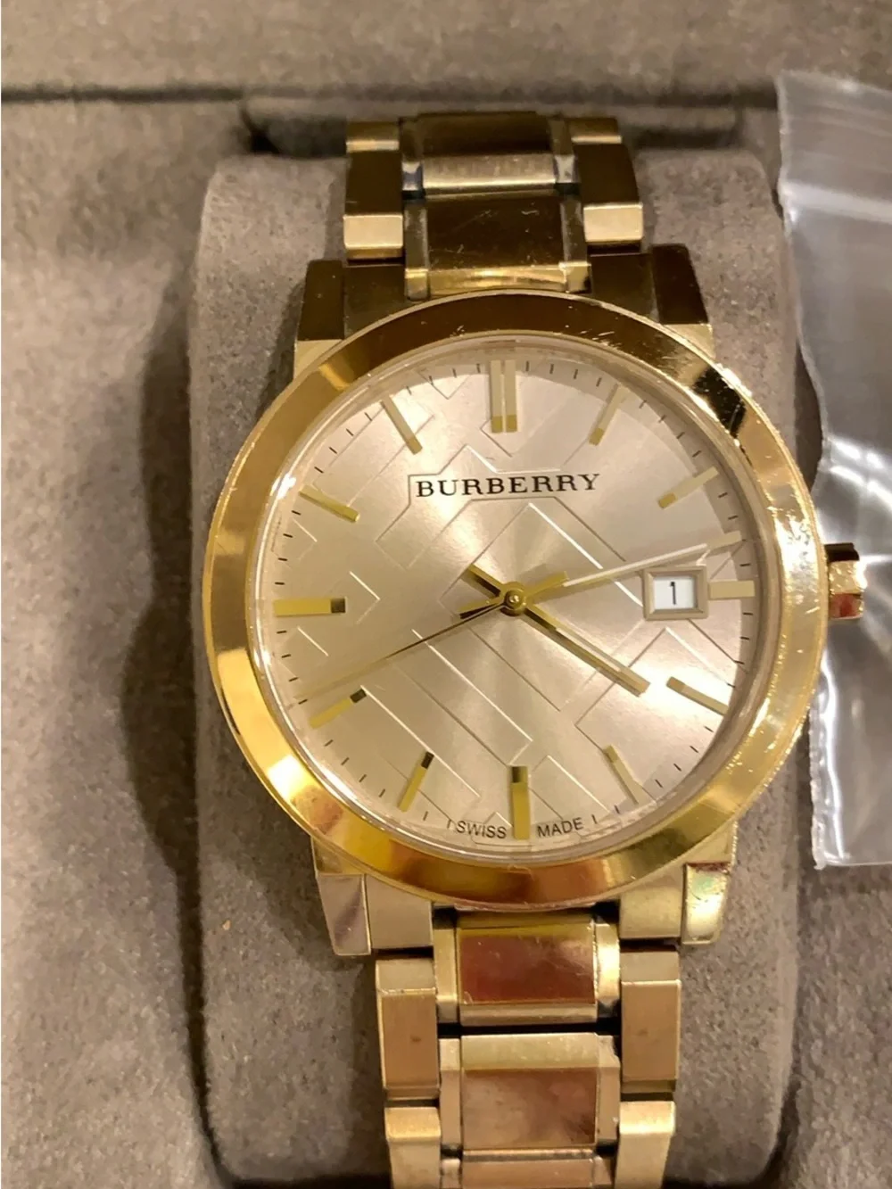 Burberry Gold-tone Women's Bracelet Watch with Champagne Dial